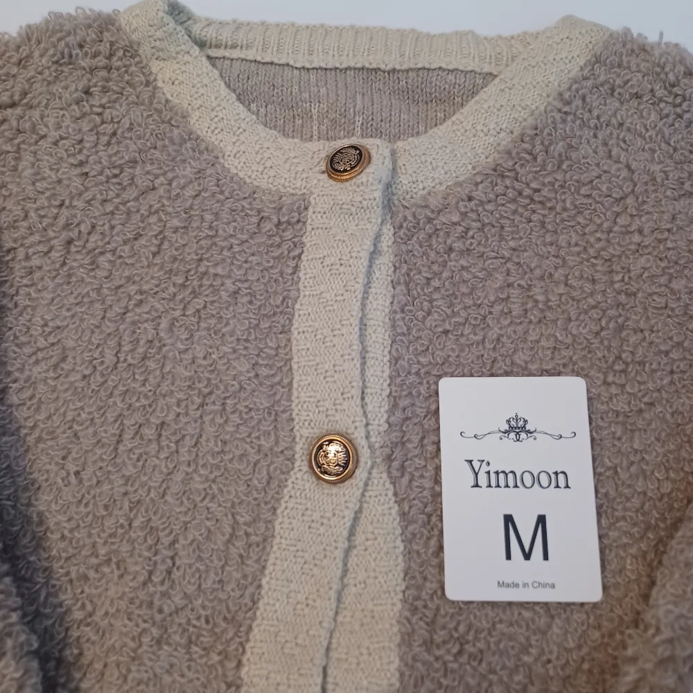 Amazon Fuzzy Cardigan Sweater Sz M